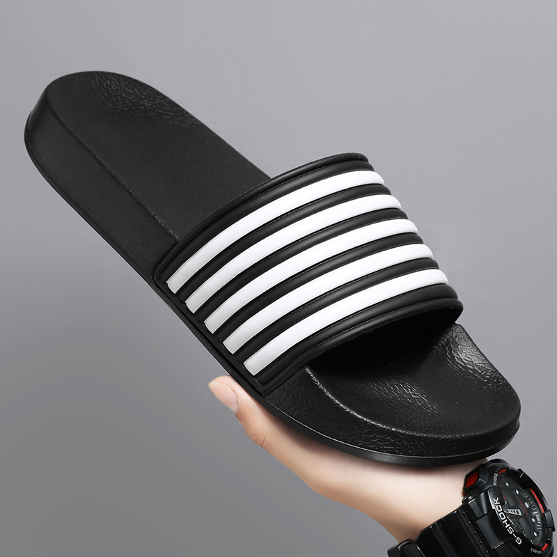 Mannen Schoenen Vrouwen Slippers Strepen Zwembad Slides Zomer Mannen Slippers Paar Strand Plus Size Sandalen 46 48 Antislip schoenen Thuis Slides