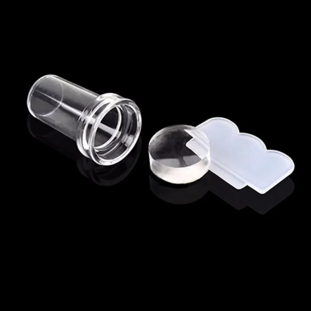 Kit d'estampage pour Nail Art en Silicone Transparent, Design français pour plaque de manucure, sceau de vernis, outil de grattoir à deux côtés, 1 pièces