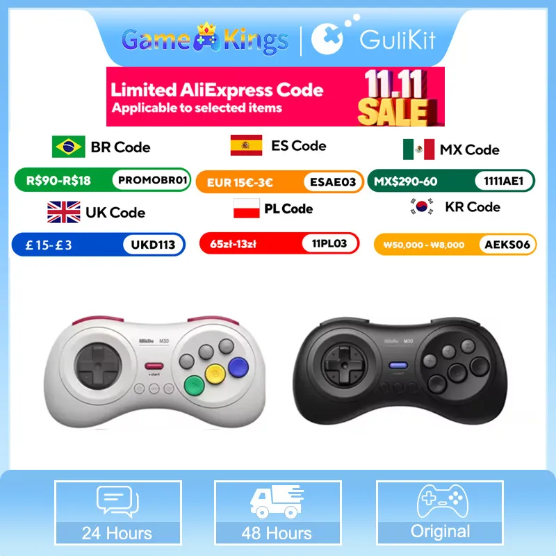 Поддержка Bluetooth-геймпада 8BitDo M30 для контроллера Nintendo Switch/Windows 10/11/Android/Raspberry Pi