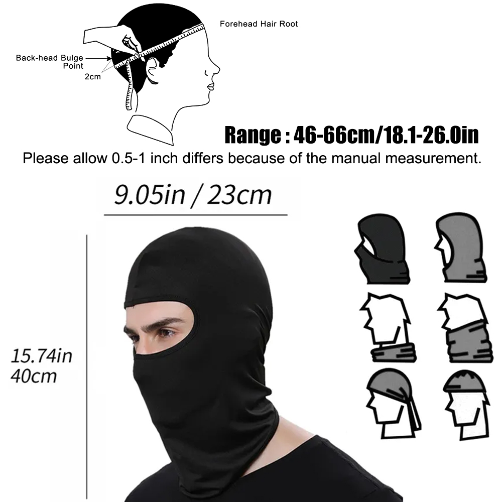 Balaclava Cycling Caps for Men Bicycle Travel Quick Dry Dustproof Face Cover Sun Protection Hat Windproof Sports Hood Ski Mask