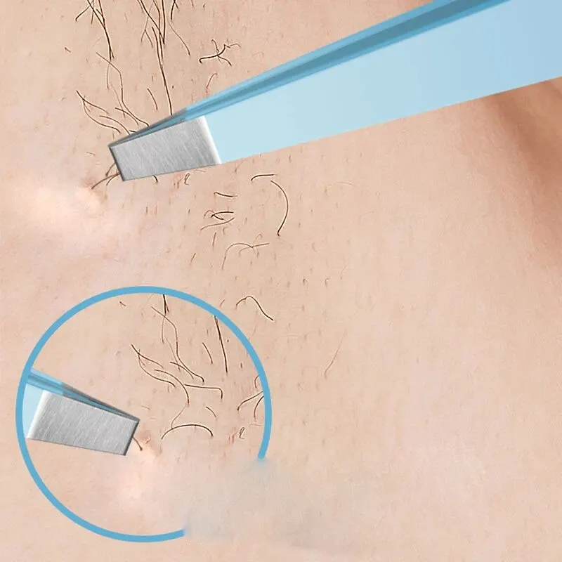 Pinzas de cejas de acero inoxidable, herramienta de belleza de pelo colorido, extractor de pelos finos, pinzas de cejas inclinadas, eliminación de maquillaje