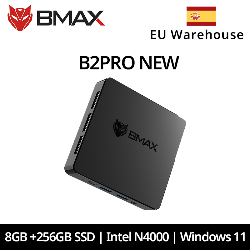 Bmax B2 Pro Novo Mini Pc Windows 11 Pc Tudo em Um HDMI Intel N4000 8Gb Ram 256Gb Ssd Intel Uhd Gráficos 600