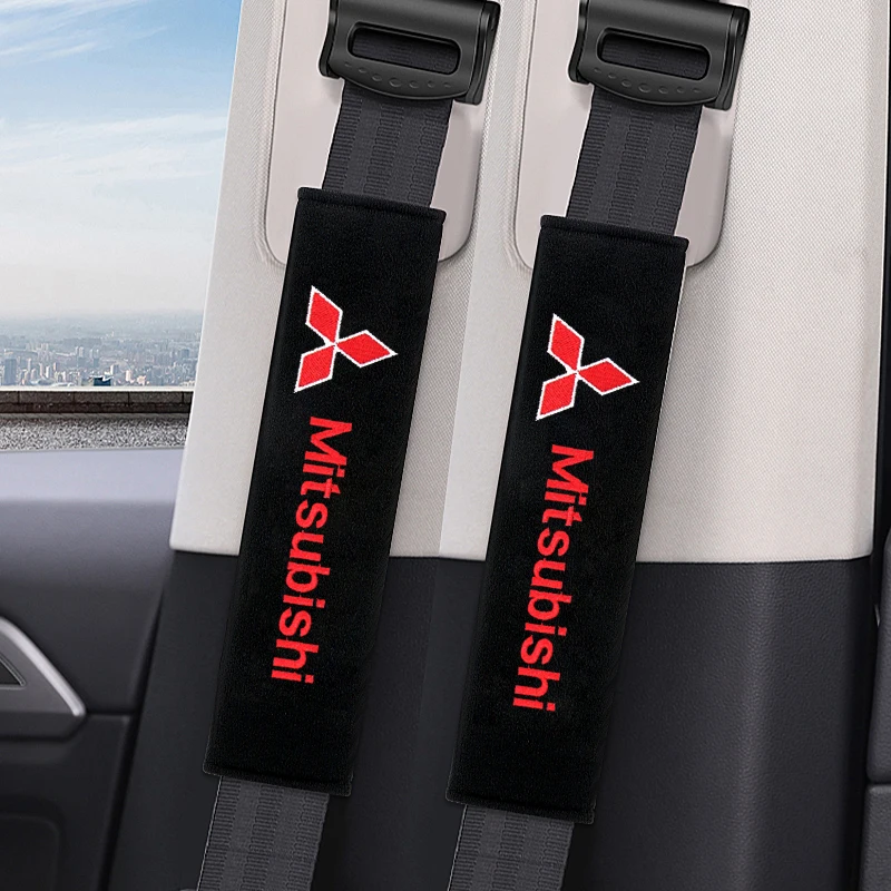 Almohadillas para cinturón de seguridad de coche, cubierta de protección de algodón para Mitsubishi Galant Lancer Asx Outlander Pajero l200, 2 unidades