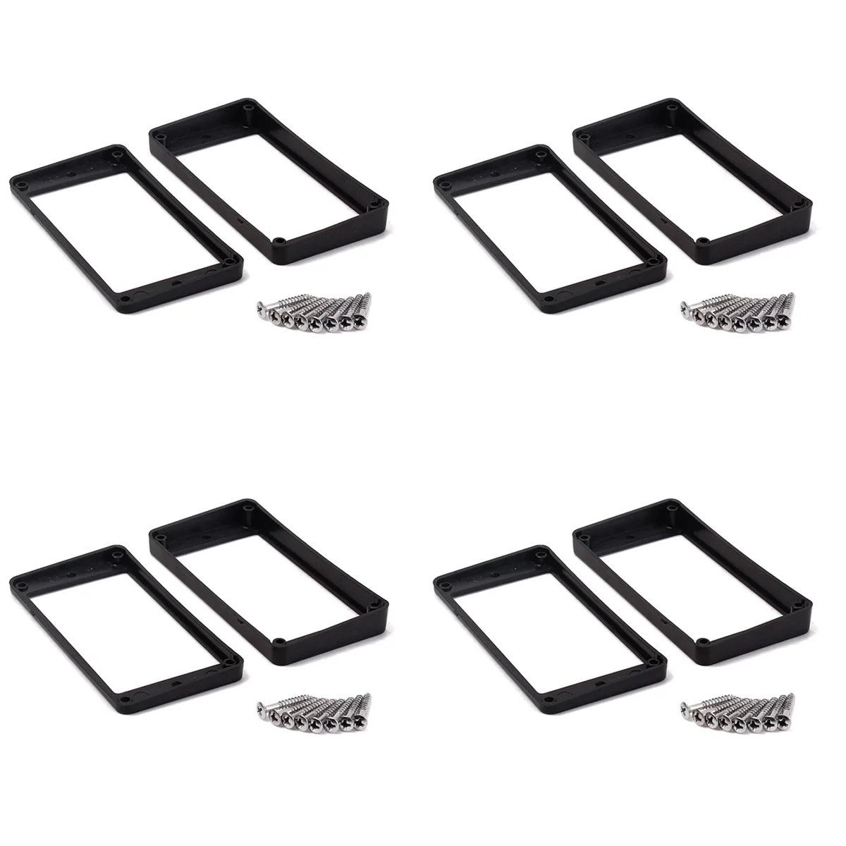 A71P 8 Uds. Anillos de montaje de marco de pastillas Humbucker curvadas negras para guitarra eléctrica