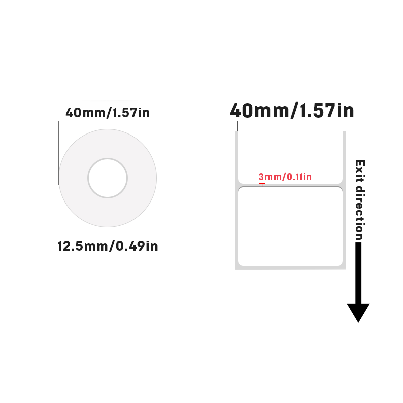 40mm Width Thermal Label Sticker White Self-Adhesive Label Paper Clothing Commodity Price Food Tag Self-Adhesive Labels