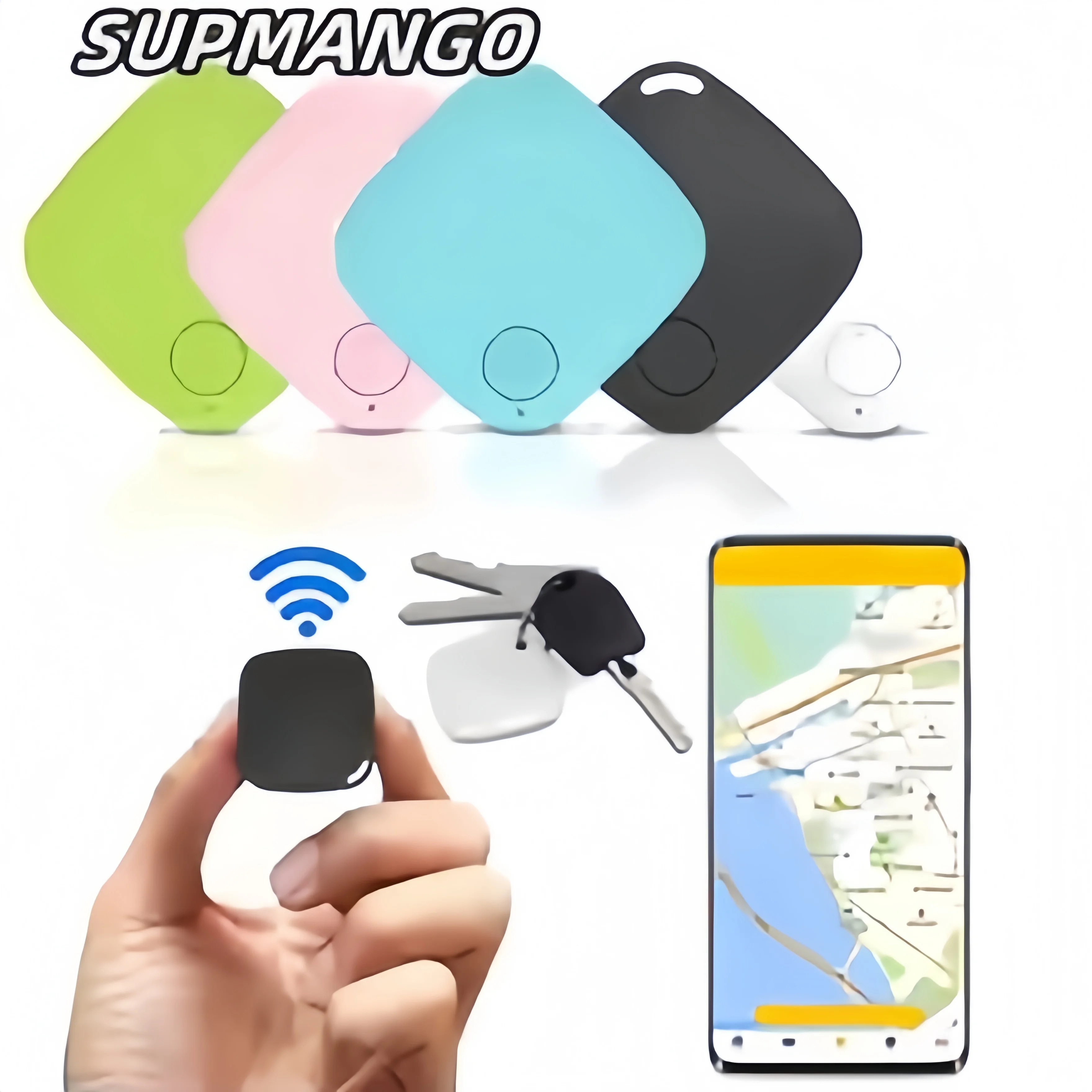 Mini-GPS-Tracker für iOS – Bluetooth-Smart-Tag für Schlüssel/Haustiere/Geldbörse, Anti-Verlust-Gerät mit Echtzeit-Tracking für iPhone iPad