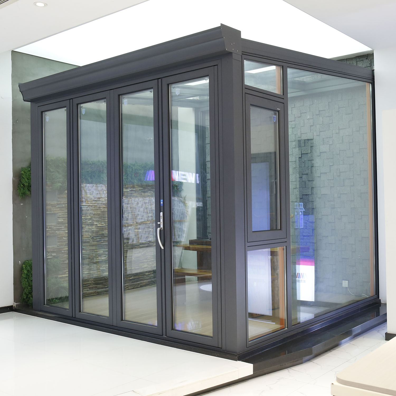 Porta a soffietto tipo fisarmonica per esterni porte a soffietto pieghevoli Multi-bloccaggio per esterni porte in alluminio pieghevoli verticali per esterni