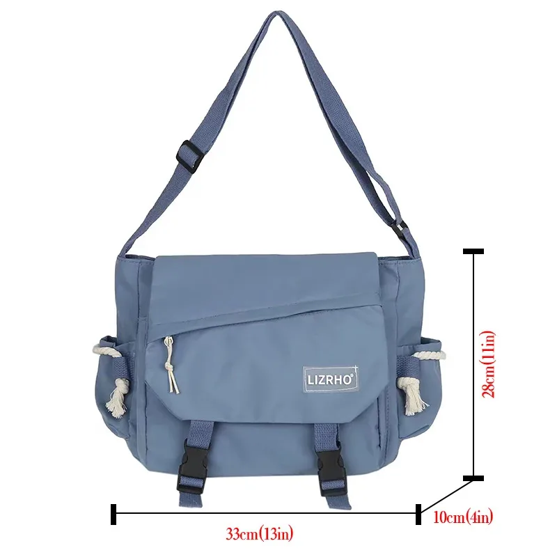 สุภาพสตรีไนลอน Retro น่ารัก Travel Postman กระเป๋ามือถือกระเป๋าสะพายไหล่ความจุขนาดใหญ่กระเป๋าสะพายข้างอเนกประสงค์