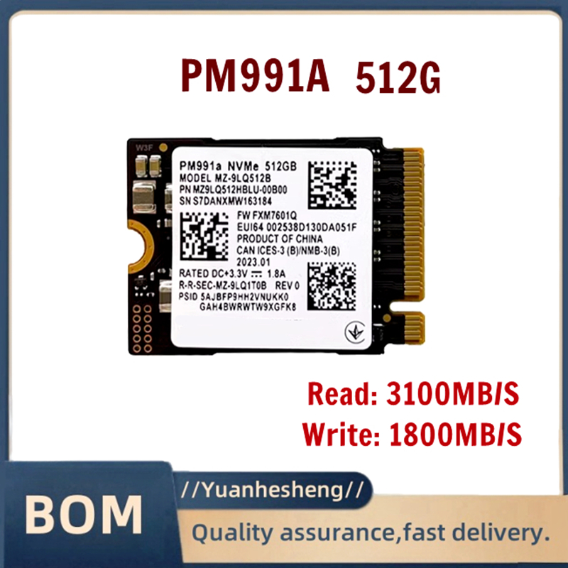 SSD PM991A  256G 512GB 1TB PCIe 3.0x4 NVME 2230 PM991a  M.2 2230 Nvme handheld device expands Steam deck hard drive For Samsung