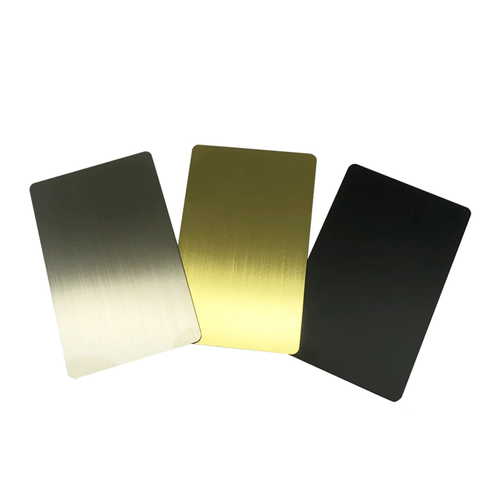 5-Pack 13.56MHz NFC Blank Metal-PVC Hybrid Business Cards with 215 Chip & 504-Byte Memory, Laser Customizable on Metal Side