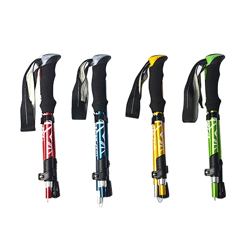 Bastone da trekking pieghevole per esterni a 5 sezioni Bastone da trekking portatile da campeggio per anziani nordici telescopico facile da indossare nella borsa 1 PZ