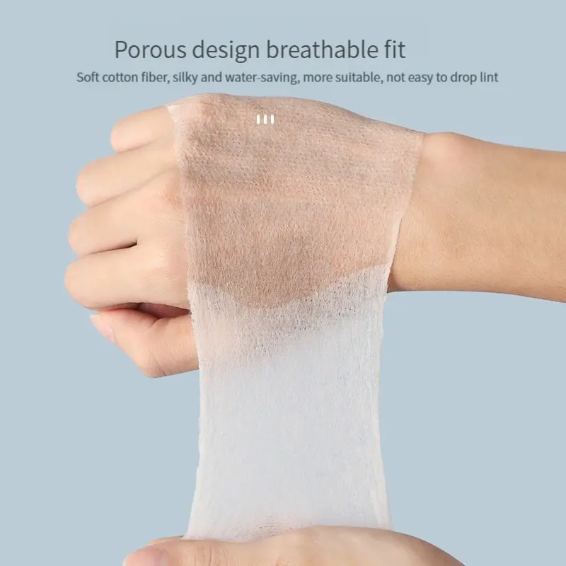 200 pçs algodão molhado estiramento descartável almofada de algodão de poupança de água portátil remoção de maquiagem peça de algodão respirável máscara facial papel