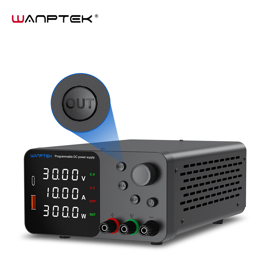 Wanptek-fuente de alimentación CC de laboratorio, ajustable, 30V, 10A, 60V, 5A, para reparación de teléfonos, carga de batería, fuentes de alimentación de banco de laboratorio