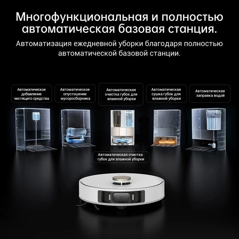 Робот-пылесос Dreame L20 Ultra complete , MopExtend™ Технология мытья пола вдоль стен,Определение высоты ворса ковров и автовыбор уборки,Технология автосъема швабр на базе при уборке ковров, всасывания 7000Па