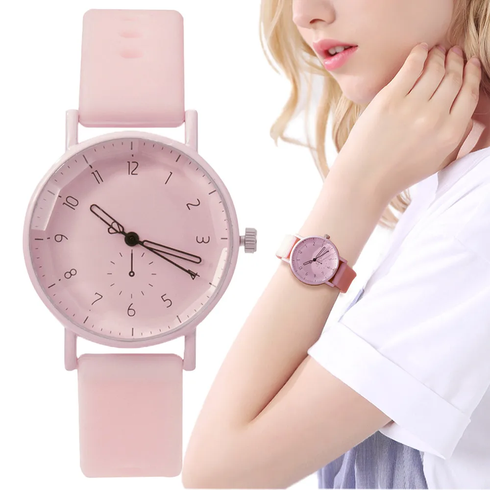 Rosa Digital Simple Mujeres Vestidos Marca Relojes Moda 2023 Nuevo Casual Correa de silicona Señoras Reloj de cuarzo de regalo