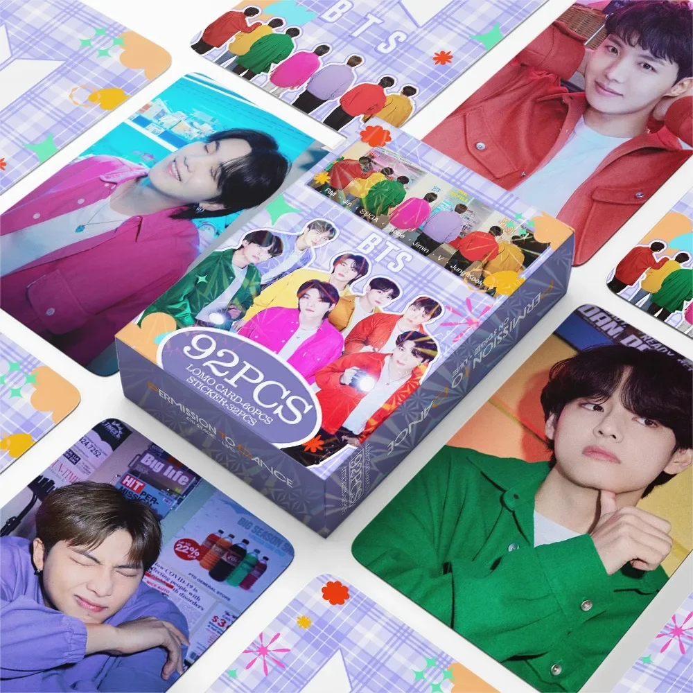 92 шт./компл. Kpop Boys Group PERMISSION DANCE ON STAGE-LIVE Lomo Cards Idol Solo HD фотокарточки для мальчиков и девочек подарки