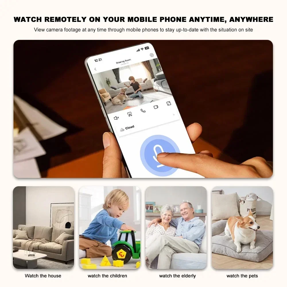 Telecamera Wifi da 3 MP Baby Monitor da 2,4 GHz per interni, telecamera di sicurezza Audio bidirezionale, visione notturna a infrarossi con app Ziicam