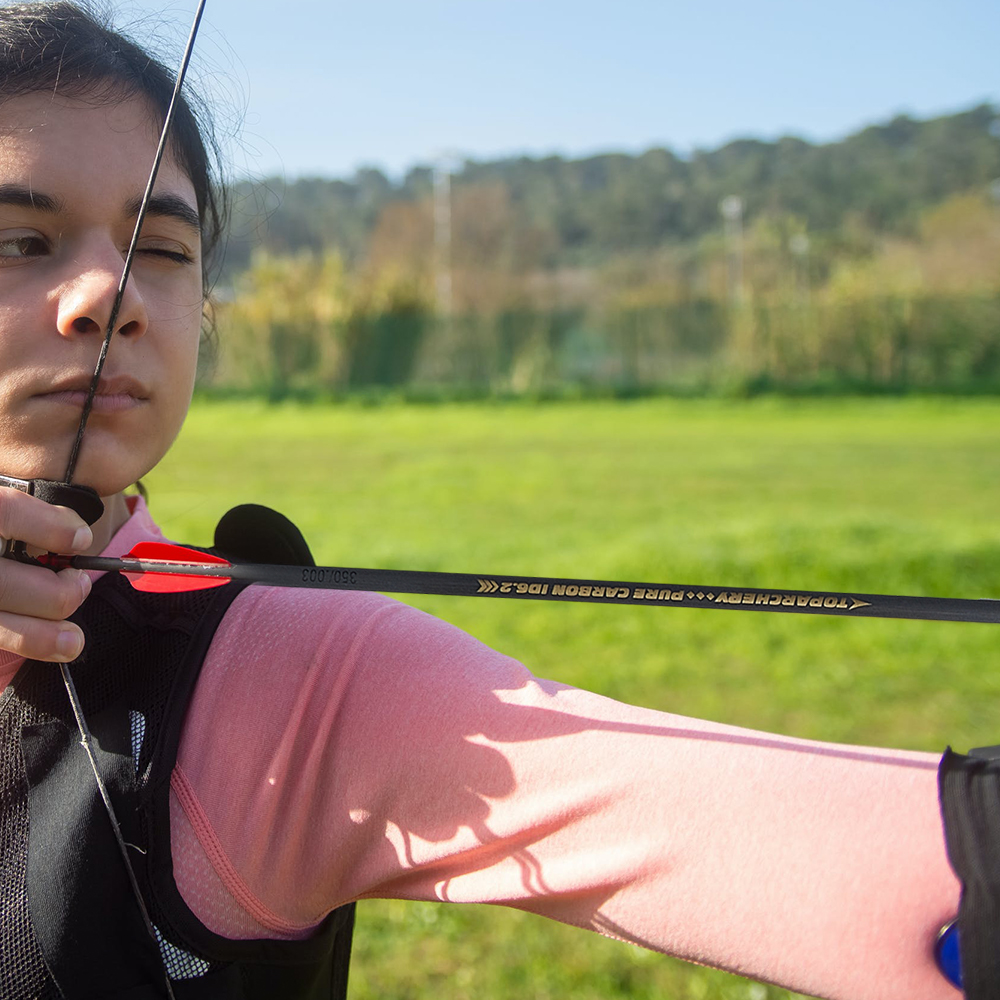 アーチェリー純粋な炭素矢印シャフト背骨300 350 400 500 600 id 6.2ミリメートル後ろに反らす弓と矢狩猟撮影6個/12個