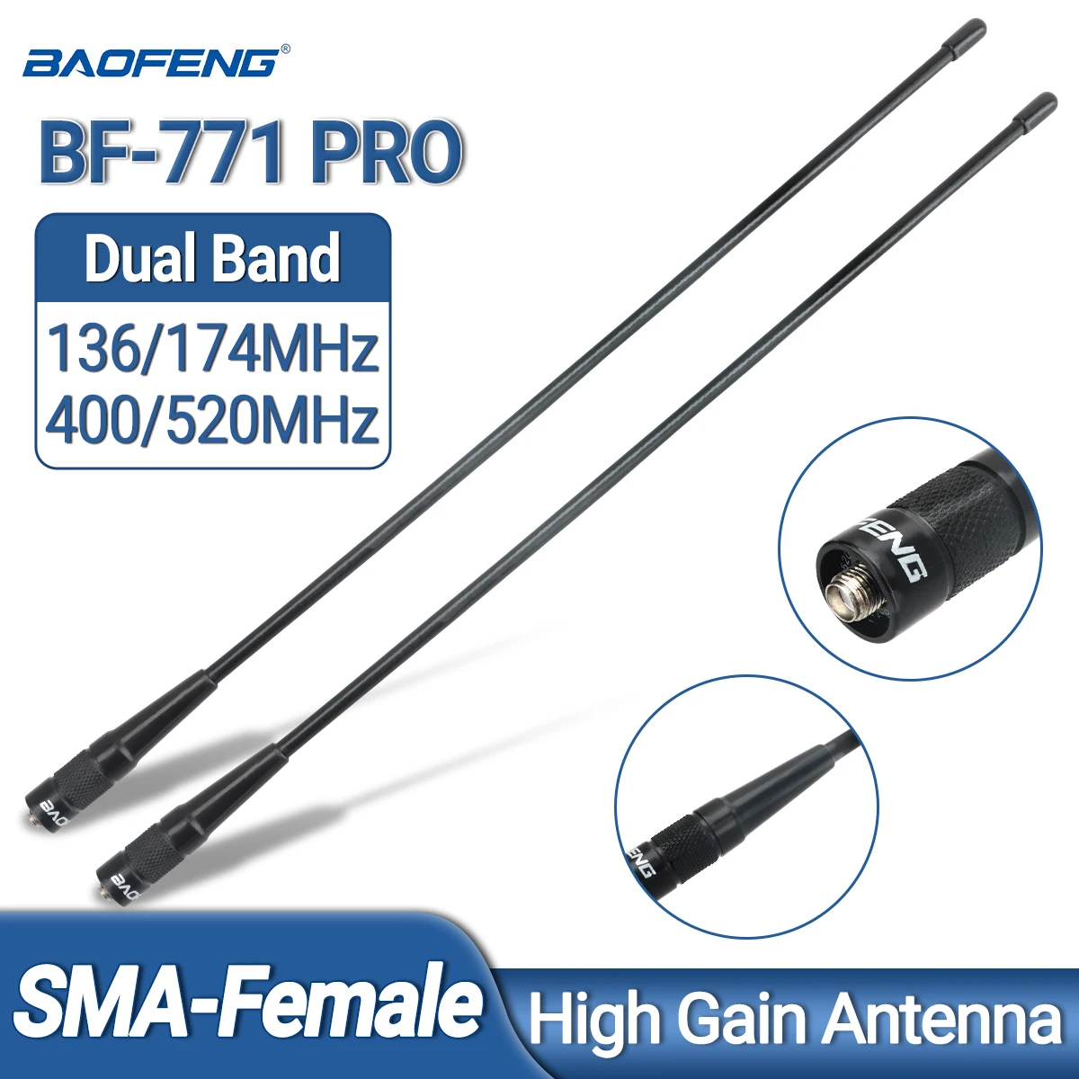 BAOFENG BF-771 PRO SMA-żeńska dwuzakresowa antena VHF UHF do walkie talkie Baofeng UV-5R UV-21 k6 Quansheng UV K5 (8) Radio Ham