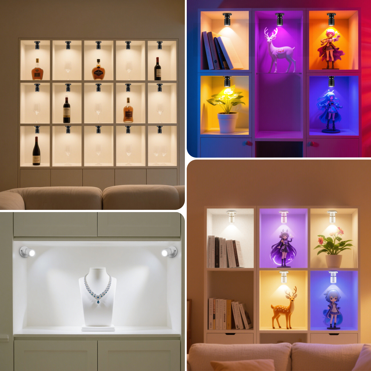 Aufputzmontierte Mini-USB-5-V-1-W-LED-Spot-Licht, drehbare Deckenleuchte, Schmuck, Vitrine, Theke, Schrank, Schrank, Regal, Strahler