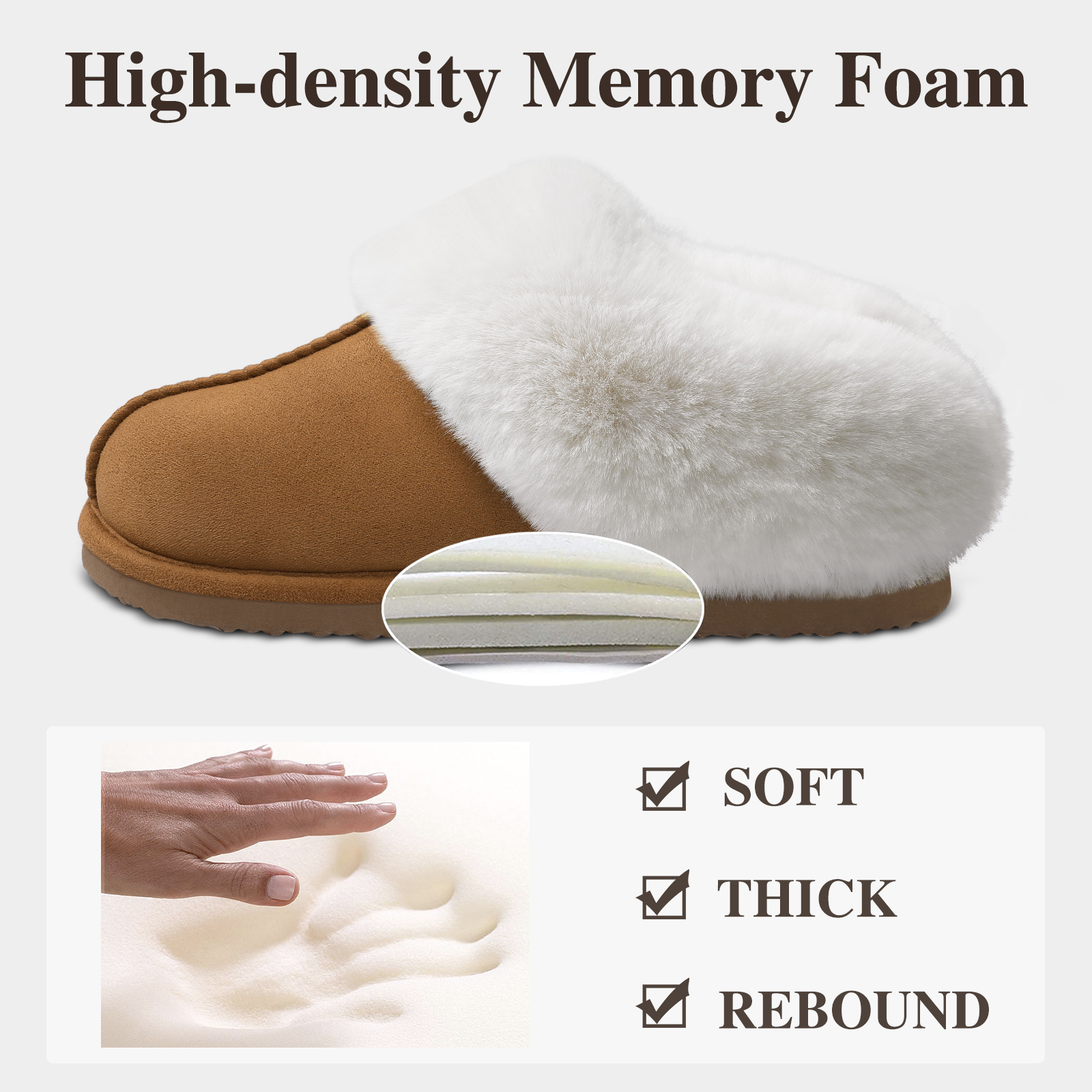 Goosecret Winter Plush House Slippers For Women Indoor Fuzzy Slides Fluffy Faux Fur Slippers Soft-sole Warm Furry Bedroom Slides