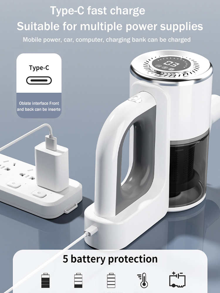 Aspirador de pó portátil sem fio, aspirador automático carregável para casa, carro e animal de estimação, mini aspirador de pó