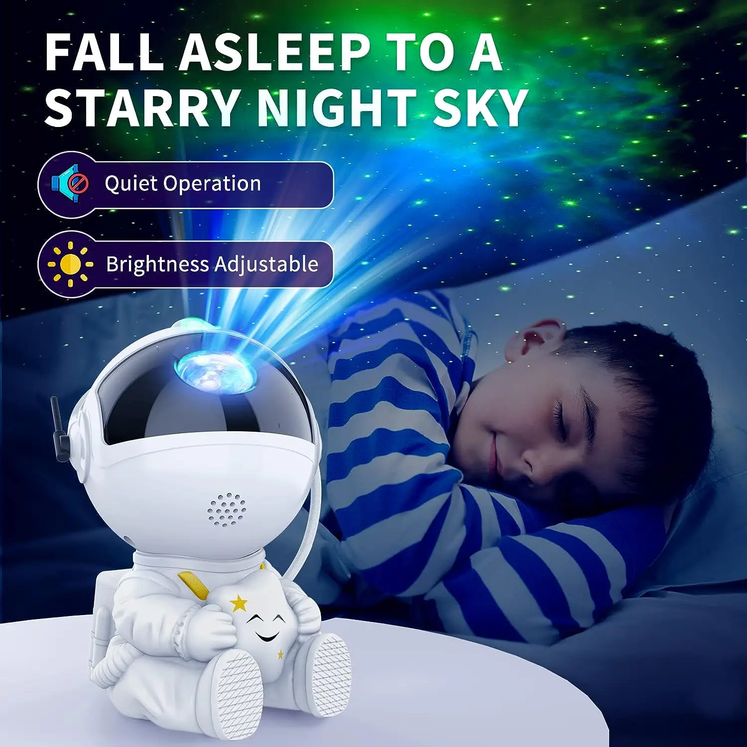 寝室用の宇宙飛行士プロジェクター,星型の常夜灯,USB,星空のプロジェクター,銀河,部屋の装飾