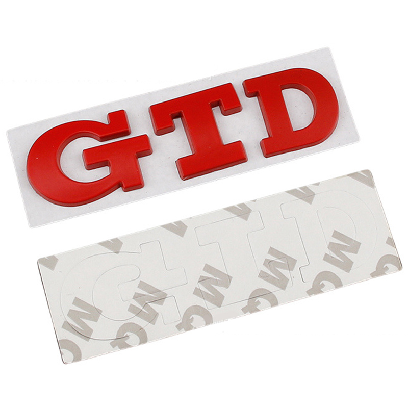 3D Metall Schwarz Rot Logo GTD Emblem Buchstaben Auto Front Grill Abzeichen Stamm Aufkleber Für 4 5 6 7 MK4 MK5 MK6 MK7 GTD Zubehör