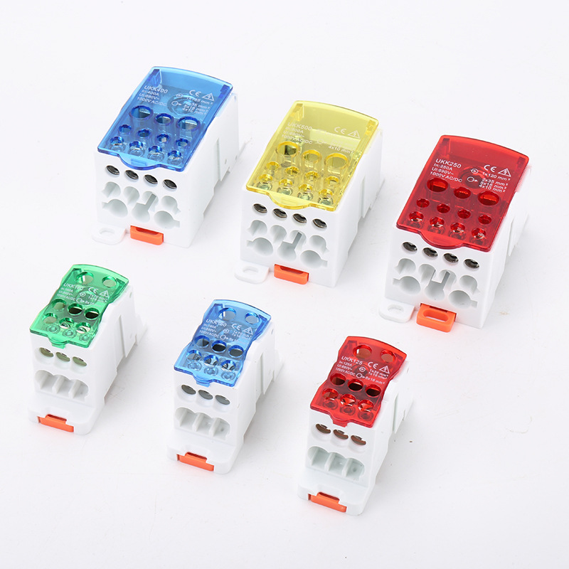 UKK-Single-Stage divisor caixa, terminal multi-saída, trilho de bloco, fio conector, alta corrente doméstica, em um terminal, 80, 125A