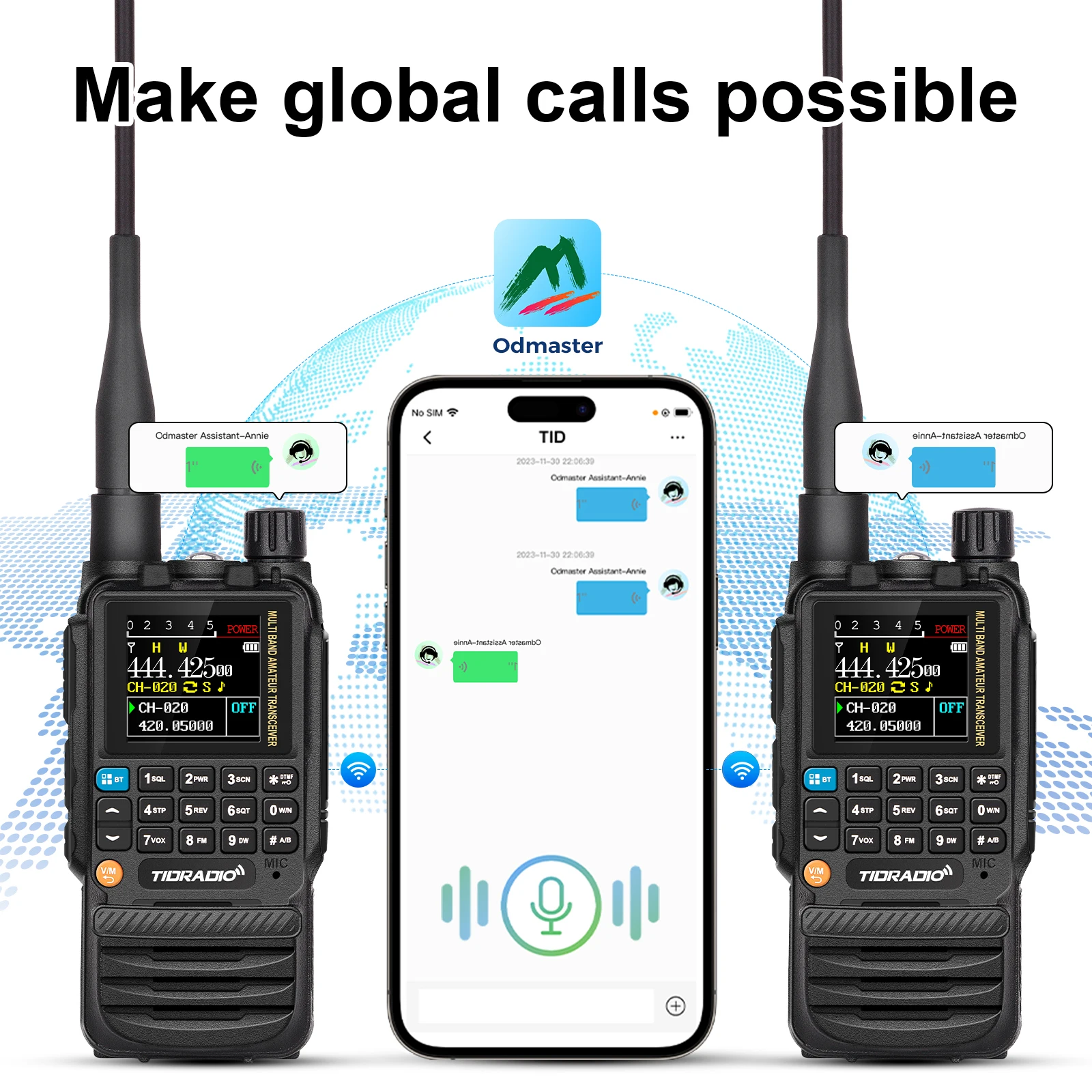 Repetidor Walkie Talkie Global TIDRADIO H3 Plus, funciones Bluetooth mejoradas, banda aérea, Radio de largo alcance, programación inalámbrica