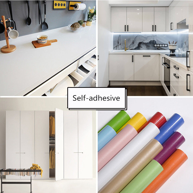 PVC 無地リフォームウォールステッカー防水コンタクト紙 DIY 自己粘着壁紙耐油ステッカーキッチンキャビネット