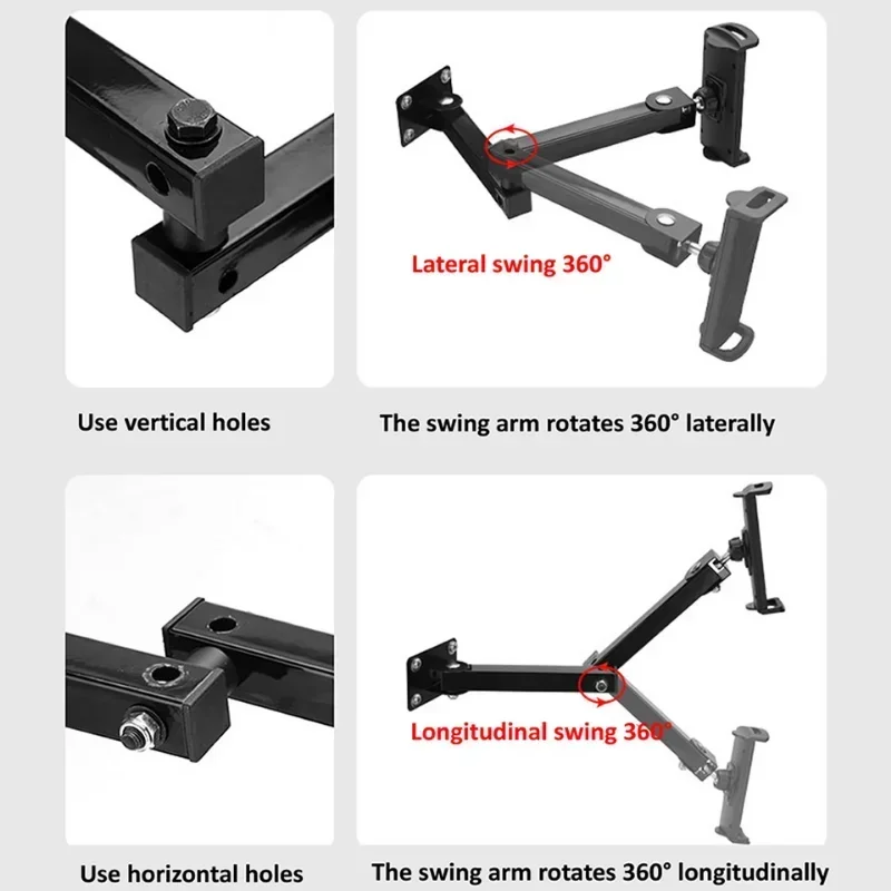 1 Uds soporte de pared para tableta soporte de pared para teléfono móvil extensible de brazo largo soporte de pared de Metal ajustable para iPad para iPhone 4-13 pulgadas