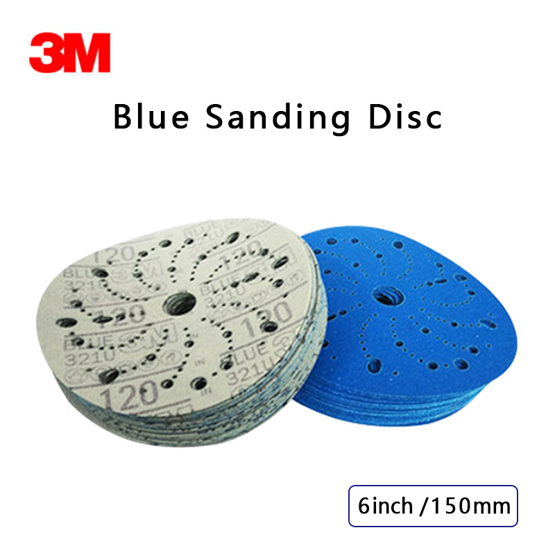 Original 3m blau schärfen 6-Zoll poröses trockenes Schleifpapier 150mm Beflockung 17-Loch für Festool Super Schneid kraft für Mirka