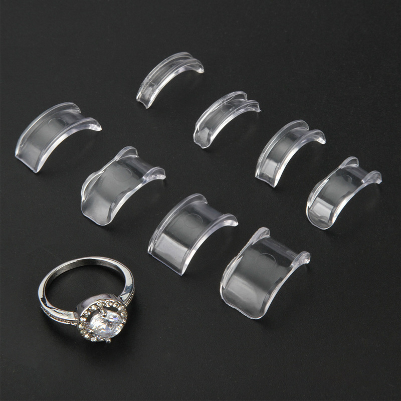 Unsichtbarer, transparenter Ring aus Silikon in 8 Größen, Größenversteller, Straffungsreduzierer, Schmuckwerkzeug