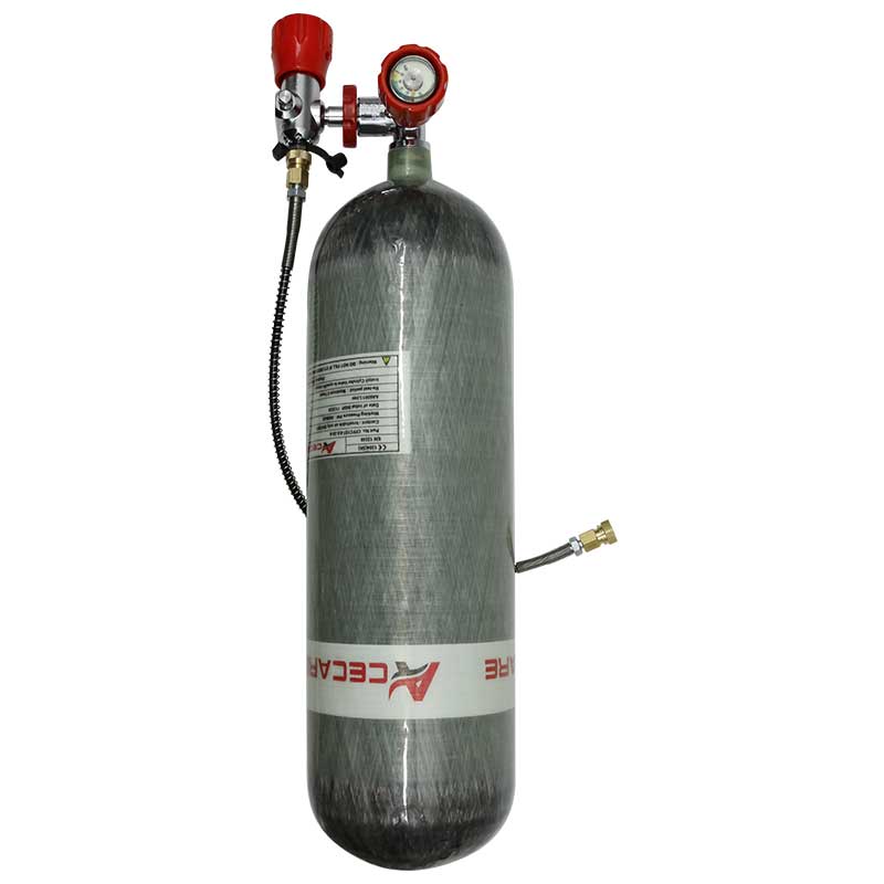 ACECARE 6,8 l Kohlefaser-Zylinder, 4500 psi, 300 bar, HPA-Tank, Hochdruckzylinder mit Regelventil für Tauchen, M18 x 1,5