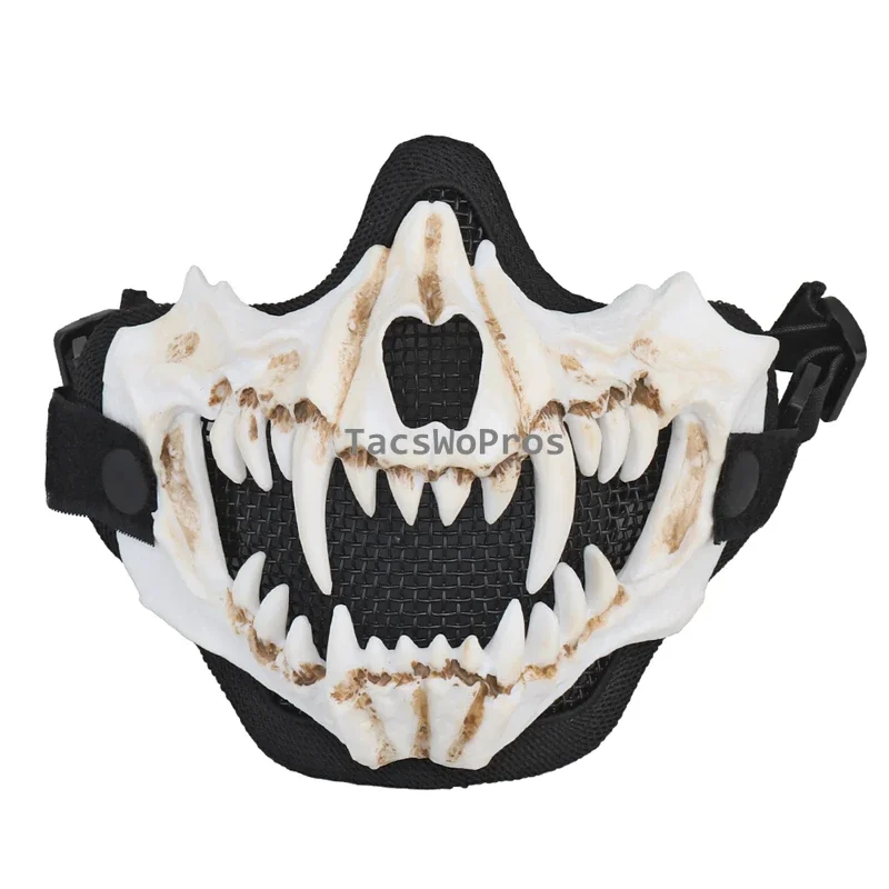 ยุทธวิธี Paintball เหล็กตาข่ายหน้ากาก CS Wargame คอสเพลย์ฮาโลวีน Props Double Layer Skull หน้ากาก Airsoft การล่าสัตว์หน้ากากครึ่งหน้า