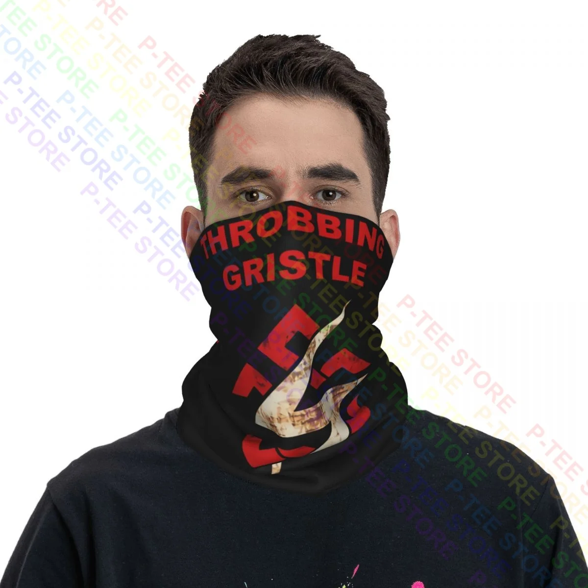 Pobbing Gristle Pobbing Gristle Flash Knot Logo Hals Gamasche Bandana Schal Gesichts maske staub dicht