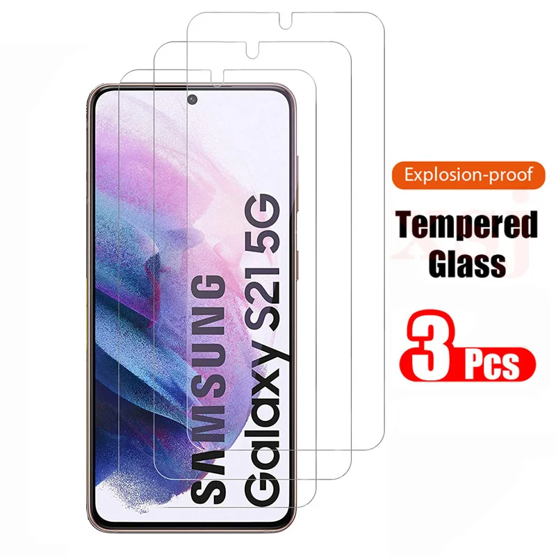 3 uds cubierta completa de vidrio templado para Samsung S21 5G S23 S22 Plus S20 FE Protector de pantalla en Samsung S21Plus S21FE vidrio