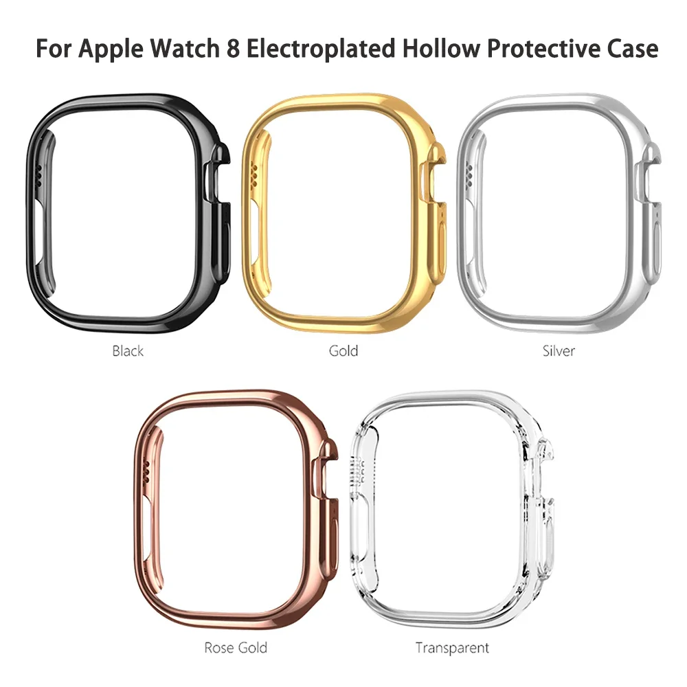 Dla Apple Watch 45 mm 41 mm 38 mm 42 mm 40 mm 44 mm Plated Skeleton Cover Hard PC Bumper Case Frame dla iWatch SE 8 7 6 5 4 3 2 1 Case