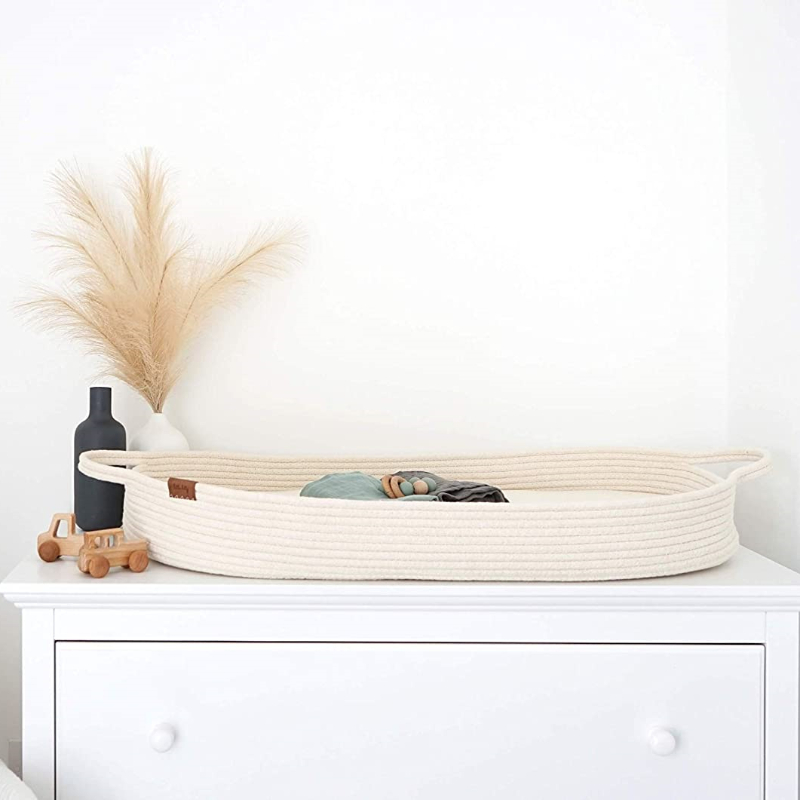 Корзина для пеленания детских подгузников, корзина из хлопковой веревки и пенопластовый матрас, коврик для пеленания в детской комнате