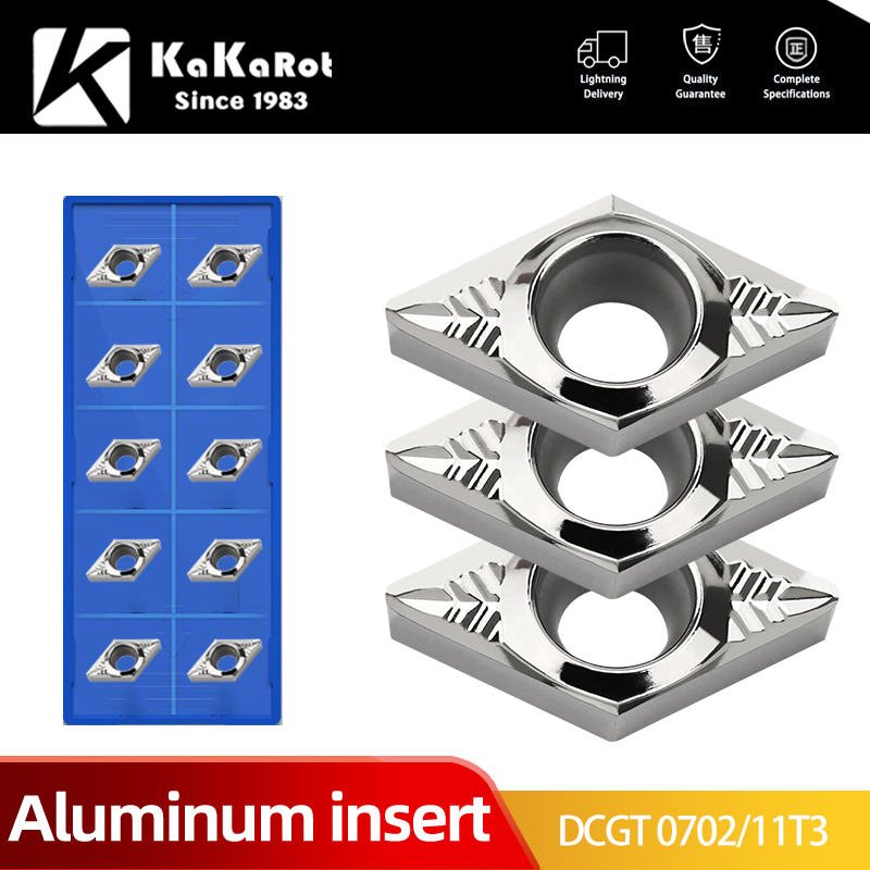 Kakarot Nhôm Chèn DCGT070202 AK H01 DCGT 070204 DCGT070208 DCGT11T302 DCGT11T304 DCGT11T308 Biến Dụng Cụ AL Tiện Bằng Máy CNC