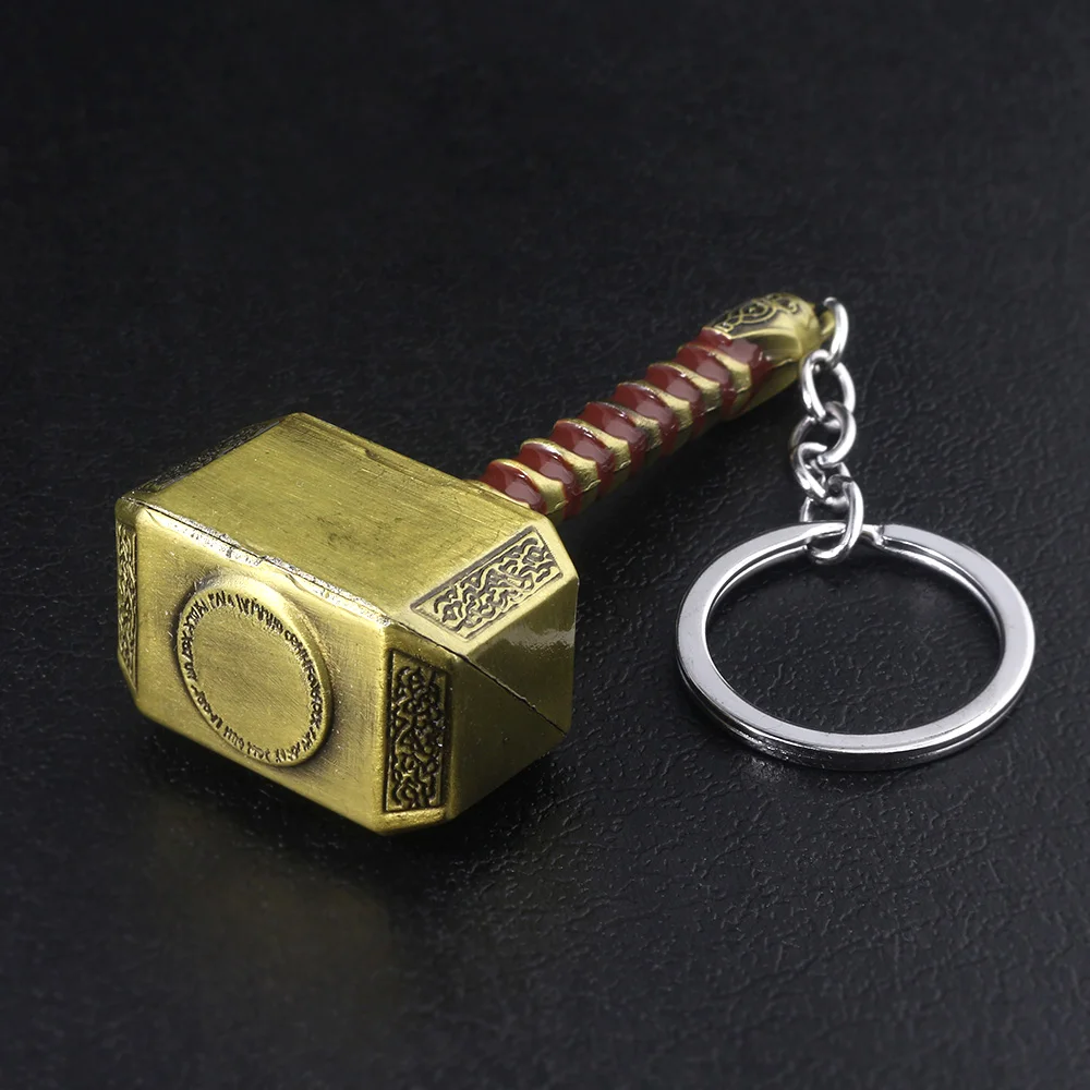 Thor Hammer Metall Schlüsselanhänger Film Schmuck Schlüsselanhänger Cosplay Prop Schlüsselhalter für Fans Tasche Ornament Auto Anhänger Geschenk