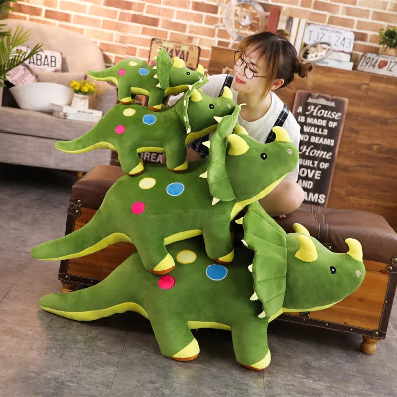 Creative Big Plush Soft Triceratops Stegosaurus ของเล่นตุ๊กตาไดโนเสาร์ตุ๊กตาของเล่นเด็กไดโนเสาร์ของเล่นของขวัญวันเกิด