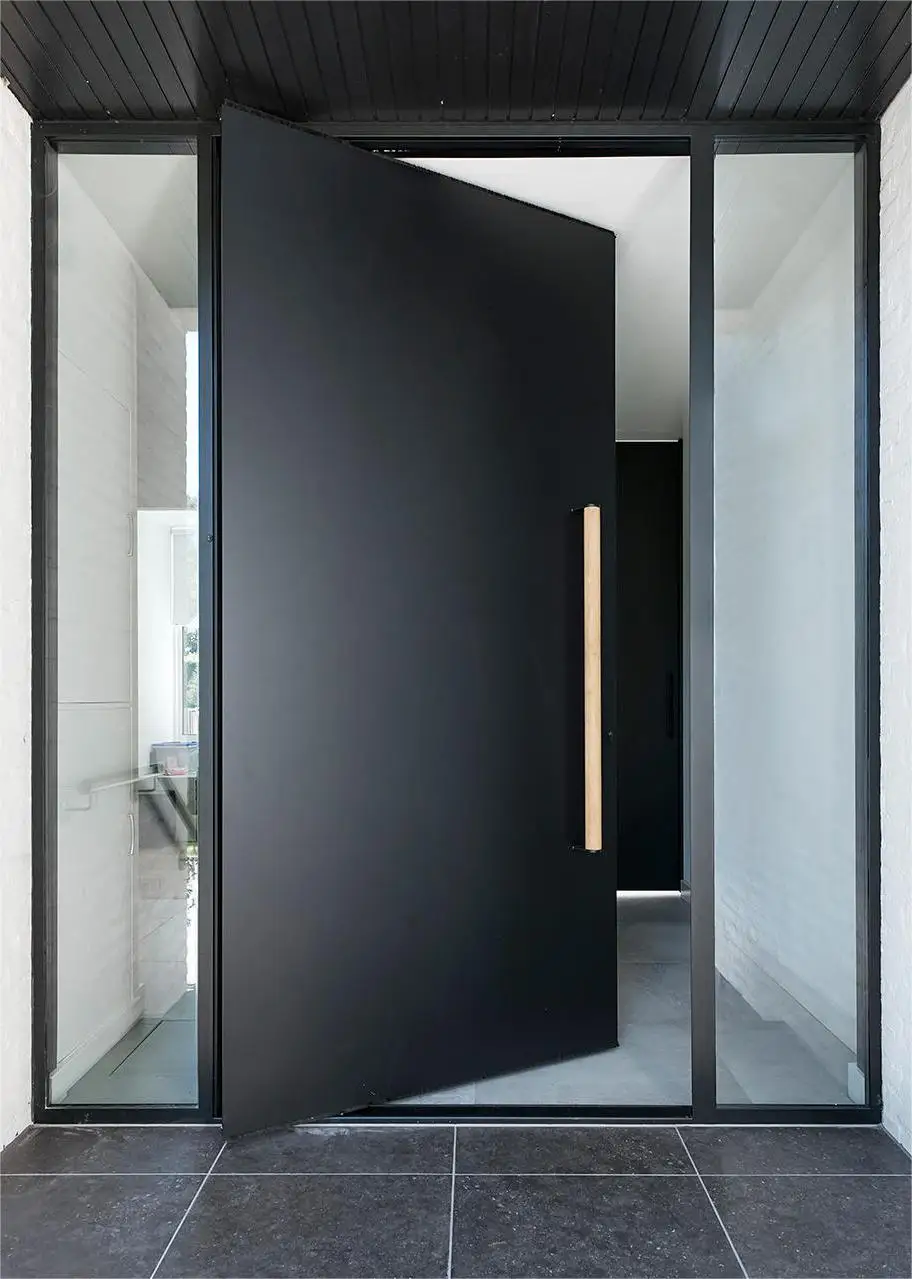 New Modern Villa Main Exterior Door Hurricane Impact Aluminium/Aluminum Pivot Entrance Doors Heat and Sound Insulation