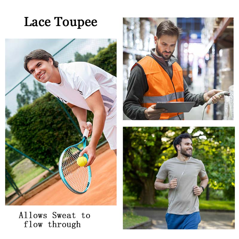 Bleach Knots Lace Front Männliche Haarprothese Mann Perücke Echthaar Französisch Spitze Toupet Perücken Für Männer Volle Spitze Haar System Männer der Perücke