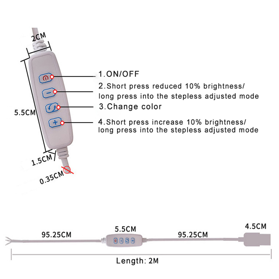 DC 5V LED Dimmer USB Port Netzteil Linie Dimmen Farbe-passenden Verlängerung Kabel Mit ON OFF Schalter adapter Für LED Glühbirne