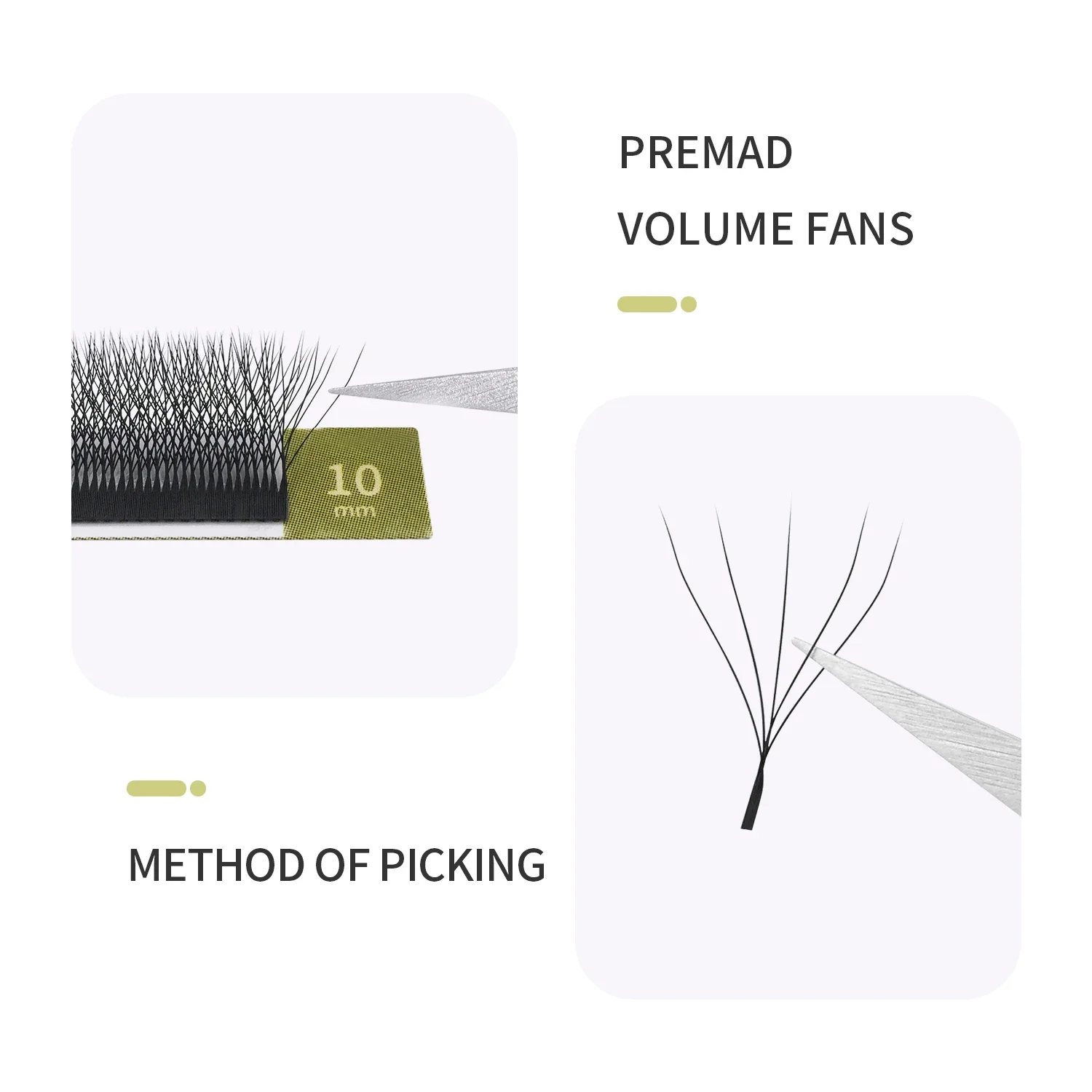 GLAMLASH 3D 4D 5D W Hình Mi Mi Dễ Dàng Quạt Nối Mi Bán Sỉ YY Premade Tập 12 Hàng W Phong Cách mềm Mại Tự Nhiên