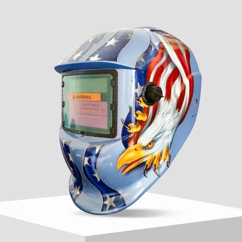Casco de soldadura AIRAJ, máscara de soldadura con oscurecimiento automático para máquina soldadora de arco TIG MIG, vista grande, DIN9-13 de Color verdadero, visión de 93x42MM