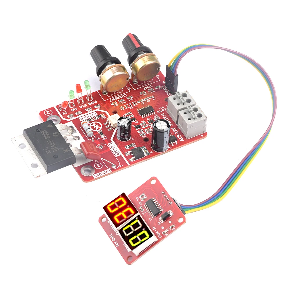 NY-D01 100A DIY Spot Welder Control Module Timing Digital Display Spot Welding Adjust Time and Current Controller Panel
