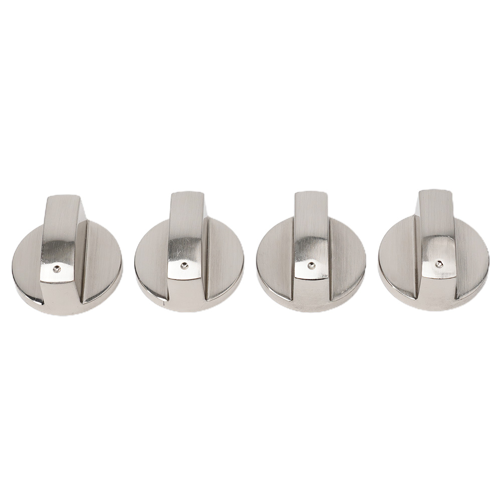 4PCS Gas Stove Knobs 6mm Silver Modern Kitchen Electric Cooker Oven Hob Control Switch For Household Hardware Replacement Tools